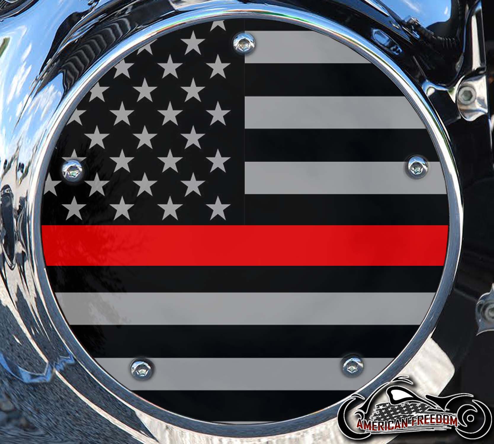 Custom Derby Cover - Thin Red Line Firefighter